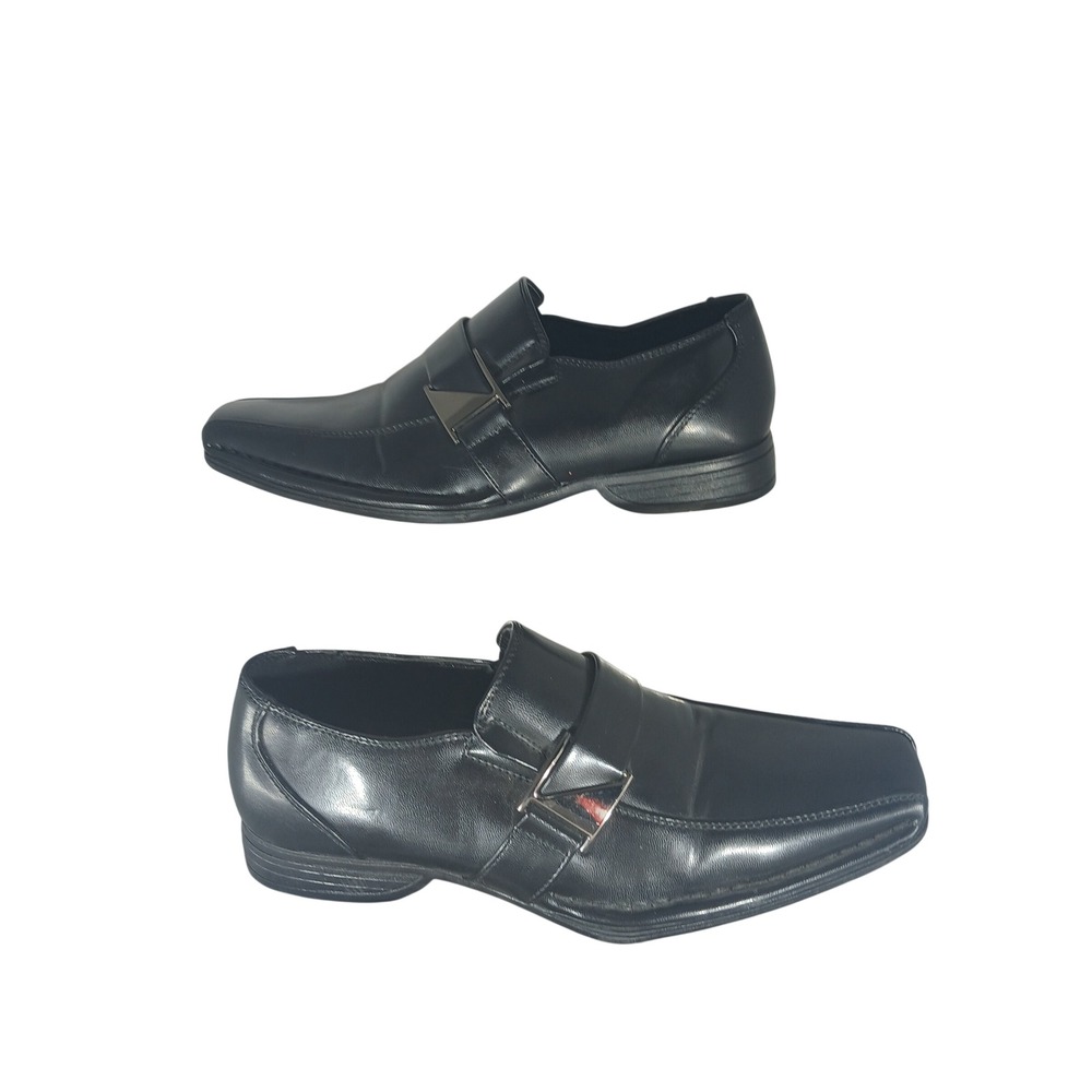 Bruno Marc Giorgio-3 Mens Black Square Toe Slip On Dress‎ Loafers Shoes Size 6.5